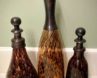 Glass Bottles with Metal Stoppers