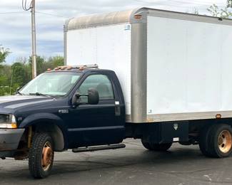 2004 Ford F-550 Pickup Truck With Enclosed Box Bed, VIN 1FDAF56S34EB24003, Mileage Showing On Odometer 12,335, Missouri Title