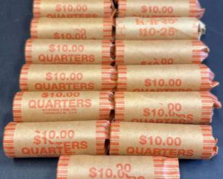Rolls of uncirculated coins
