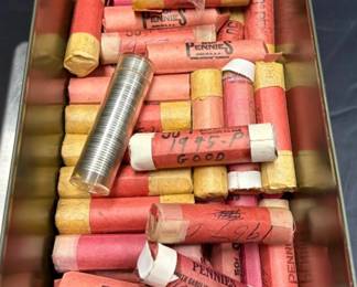 Artillery boxes full of penny rolls