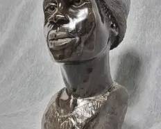 12 Shona Stone Carved Bust of a Man. SIGNED by Artist Joshua Dzoro