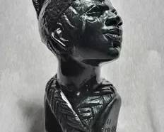 78 Shona Bust of a Man. SIGNED by Artist Caleb Samhere.