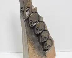 127 Shona Family of 5. SIGNED by Artist Innocent Chifutu.