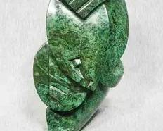 13 Abstract Verdite Sculpture. SIGNED MD.