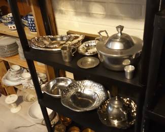 Pewter, brass, silver platted items