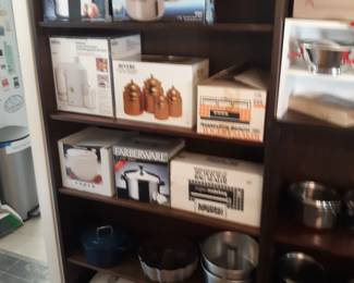 New and used vintage pots pans, small appliances and kitchen items 