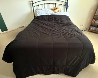 Full sized black metal bed frame and headboard with mattress
$100