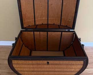 Inside of wicker chest