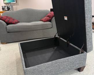 Inside of fabric ottoman