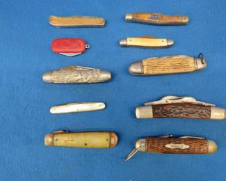 Lot 365. 10 old pocket knives including John Primble, Imperial, American Knife Co., & more