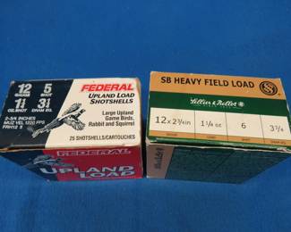 Lot 398. 25 Federal 5-shot and 25 Selleir and Bellot 6-shot 12-gauge rounds