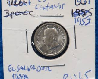 Lot 193. 1953 El Salvador BU silver 25 centavos