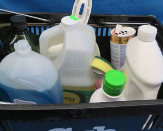 Lot 311. Kitchen supplies: First Alert Fire extinguisher. Dawn detergent, vegetable oil, and more