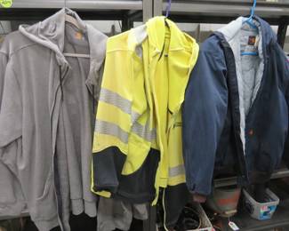 Lot 228. Two 3XL zippered sweat shirts and one unmarked insulated jacket