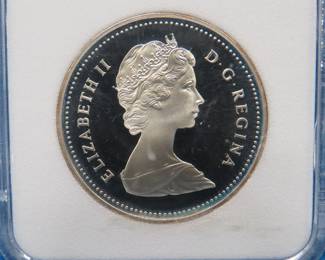 Lot 363. 1982 Regina proof Canadian 50% silver dollar graded PR-70