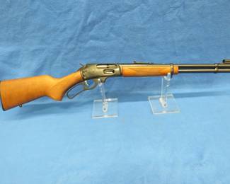 Lot 108. Marlin 30-30 lever action rifle in original box with paperwork. SN MR96352B. Spike Horn youth model 336Y. Won at a charity auction sold back to Cabela's then purchased by the consigner who never shot it. Like new condition.