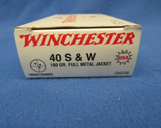 Lot 298. Fifty rounds of Winchester 40 S & W. 180-grain FMJ.