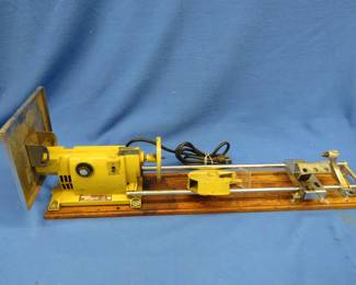 Lot 320. Shopmate Sabre-Lathe Model 2610, table folds to be used as a sabre-saw or a small lathe, variable-speed, powers up
