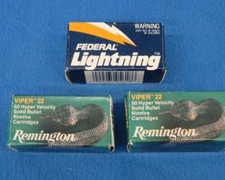 Lot 380. Approximately 150 Remington and Federal 22 LR rounds