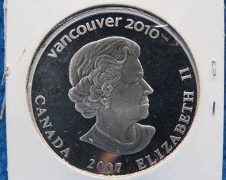 Lot 360. 2007 proof Canadian $25.00 sterling silver coin celebrating the sport of curling. 27.78 grams