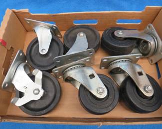 Lot 57. 3 1/2" and 4" casters