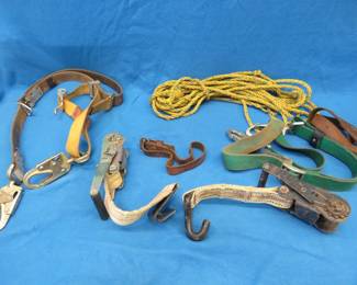 Lot 153. Safety belts, rope, and more