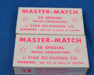 Lot 244. Two boxes of 50 each (100 total) Star Reloading 38 Special wad-cutter reloads