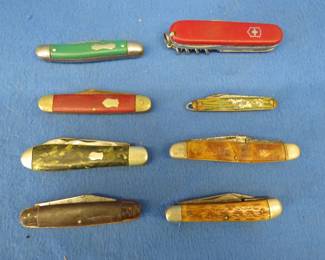 Lot 413. Eight old pocket knives including Imperial, Colonial, and more
