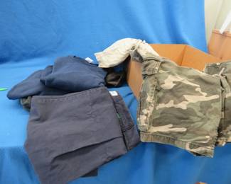 Lot 206. XL sweatshirts. Shorts, sizes 38 & 42. Work pants, size 41.