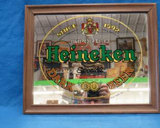 Lot 163. Heineken advertising mirror. 17" x 14".