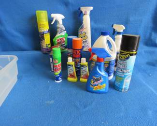 Lot 379. Cleaning supplies nearly all full