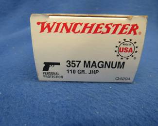 Lot 297. Fifty rounds of Winchester 357 Magnum. 110 grain JHP.
