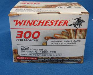 Lot 296. 300 rounds of Winchester 22LR