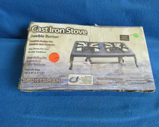 Lot 376. NIB Double burner cast iron stove