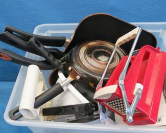 Lot 316. Cookware, French fry cutter, and more