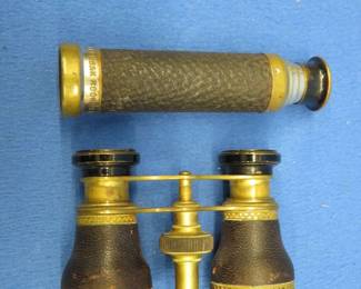 Lot 333. Vintage Wollensak Rochester 8x telescope and a pair of Audemair binoculars