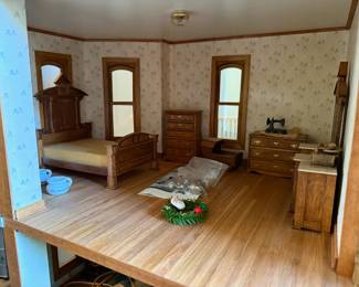 Handmade Victorian Style Dollhouse with Lighting! Size is approximately 5'w x 46"h x 27"d. (Miniature furniture & accessories sold separately).
