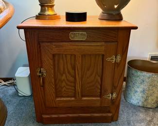 White Clad Ice Chest Side Table
