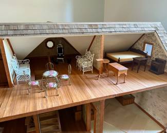 Handmade Victorian Style Dollhouse with Lighting! Size is approximately 5'w x 46"h x 27"d. (Miniature furniture & accessories sold separately).