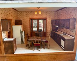 Handmade Victorian Style Dollhouse with Lighting! Size is approximately 5'w x 46"h x 27"d. (Miniature furniture & accessories sold separately).