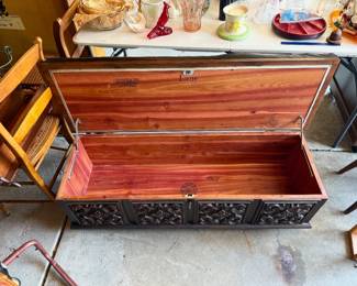 Vintage Cedar Chest Trunk Bench