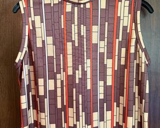 Vintage Leslie Fay '70s Stained Glass Floral Mod Dress