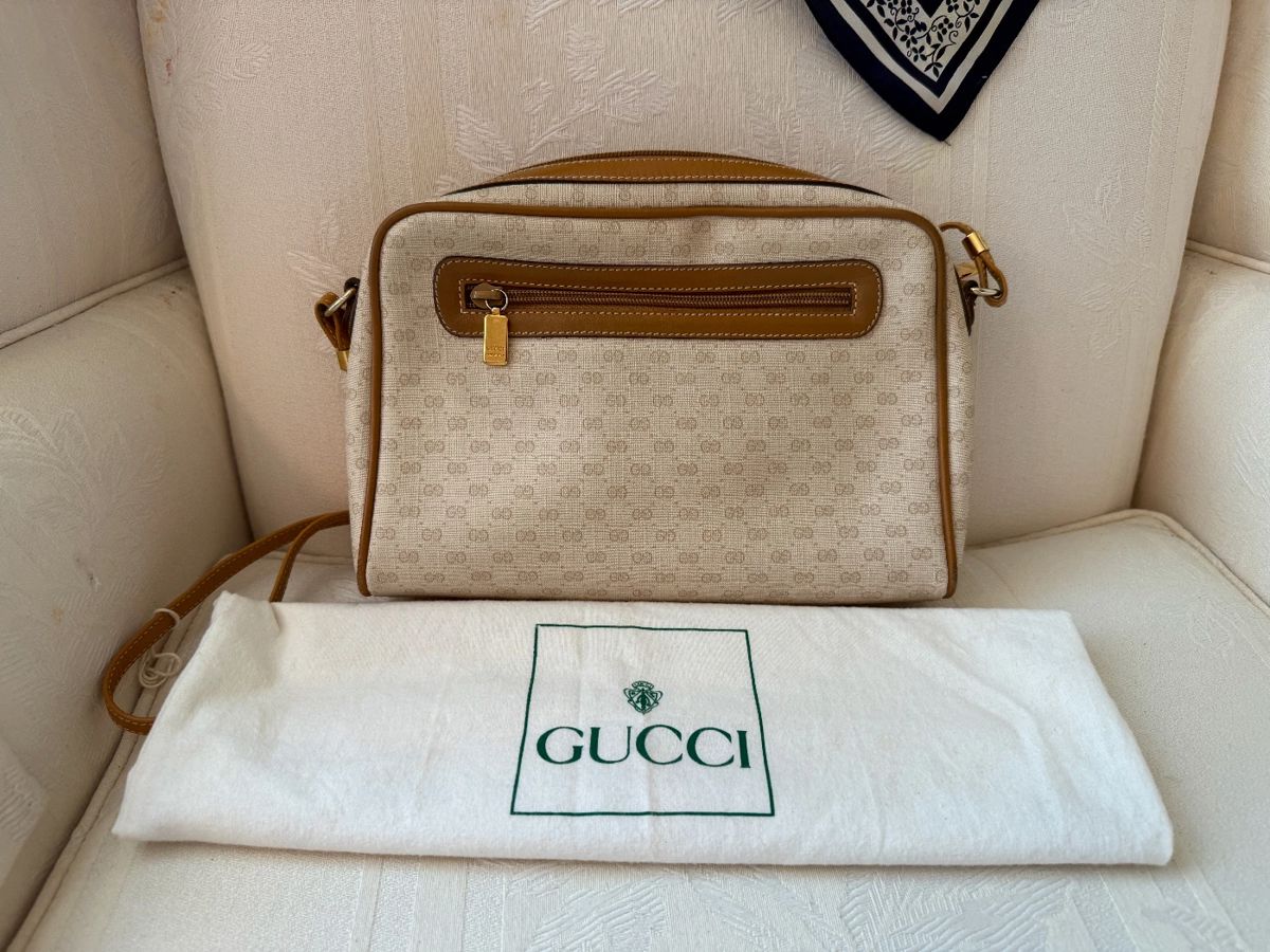 Vintage Gucci GG Monogram Crossbody Bag.