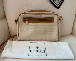 Vintage Gucci GG Monogram Crossbody Bag.