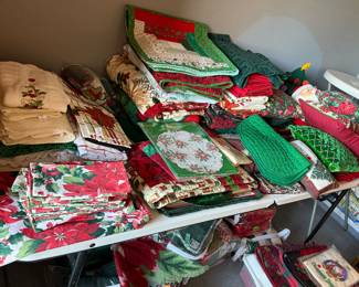 Lots of handmade Christmas items.