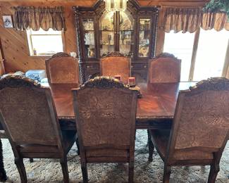Dining table and china cabinet