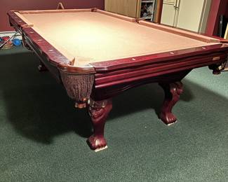 8' Hampton slate pool table with lion head legs