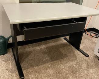 Metal and wood desks