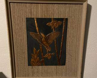 Vintage copper bird art