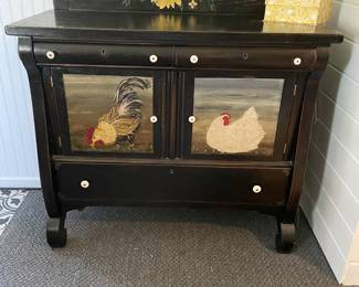 Hand painted antique buffet